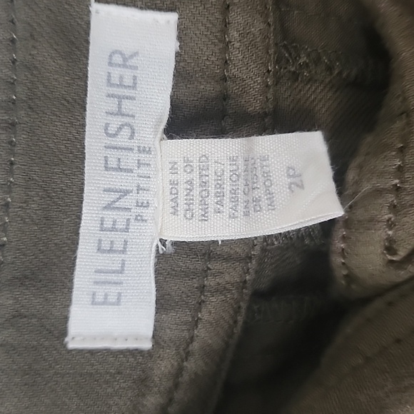 Eileen Fisher Oeganic Cotton Cropped Trousers Pants Size 2P - Picture 8 of 9